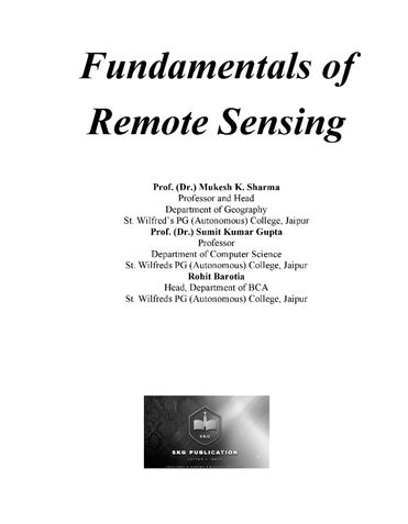 Fundamentals of Remote Sensing