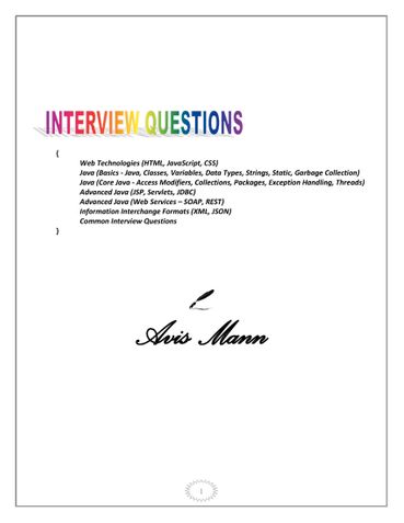 INTERVIEW QUESTIONS