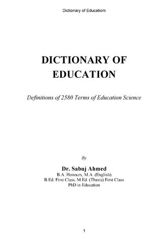 Dictionary of Education