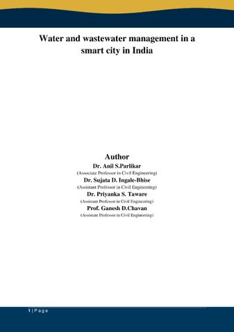 Water and wastewater management in a smart City in India