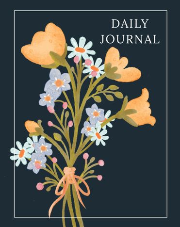 Floral Daily Journal with Positive Affirmations | 100+Pages Unruled Notebook for