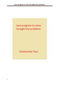 Java program to solve Straight line problems