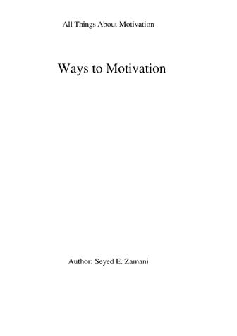 Ways to Motivation