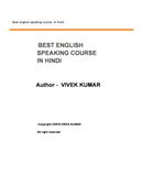 English speaking course in Hindi