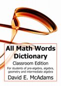 All Math Words Dictionary (Classroom PB)