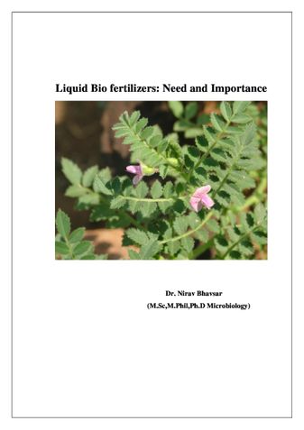 Liquid Bio fertilizers: Need and Importance