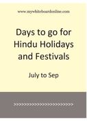 Days to go for Hindu Holidays and Festivals