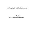 Self-inquiry in Adi Sankara's works