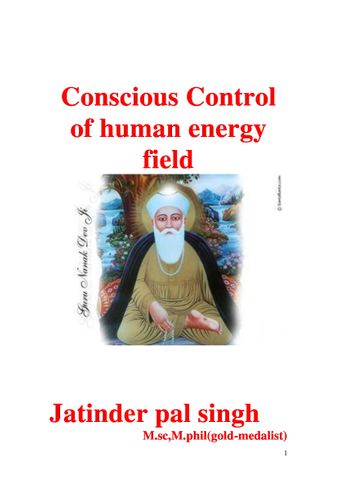 Conscious Control of human energy field