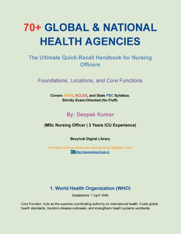 70+ Global & National Health Agencies