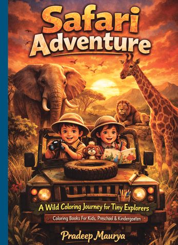 Safari Adventure: A Wild Coloring Journey for Tiny Explorers, Coloring Books For Kids, Preschool & Kindergarten