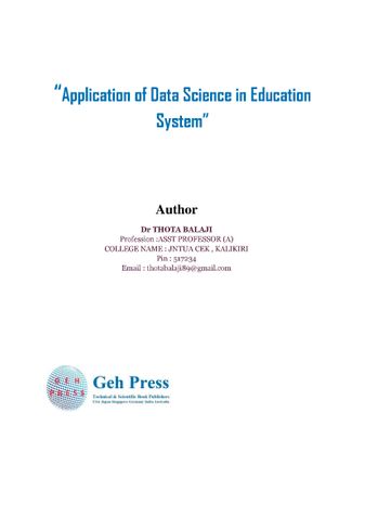 Application of Data Science in Education System