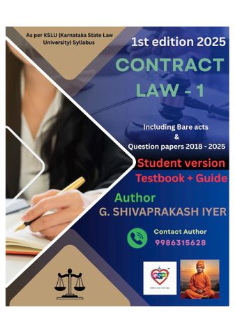 English contract law 1 hybrid book as per KSLU syllabus