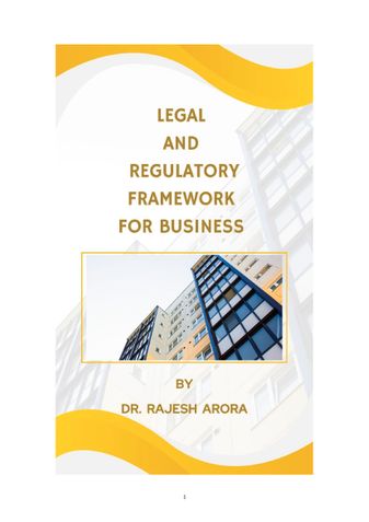Legal and Regulatory Framework for Business