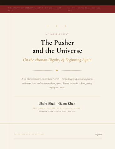 A Timeless Essay. The Pusher and the Universe On the Human Dignity of Beginning Again
