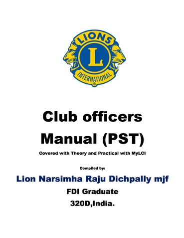 Club officers Manual of Lions Clubs International