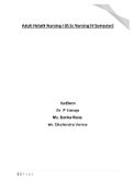 Adult Helath Nursing-I (B.Sc Nursing III Semester)