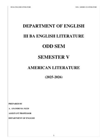 AMERICAN LITERATURE