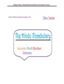 The Hindu Vocabulary(September)