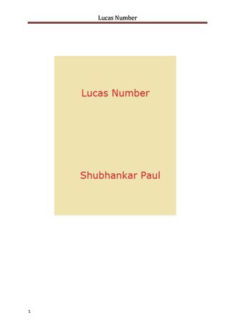 Lucas Number