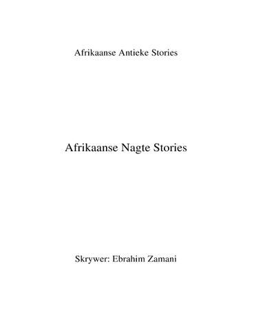 Afrikaanse Nagte Stories