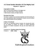 A-Z Great Garden Wonders Of The Mighty God (Volume 4 - Ages 3-7)