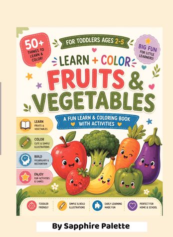 LEARN + COLOUR FRUITS & VEGETABLES ACTIVITY BOOK