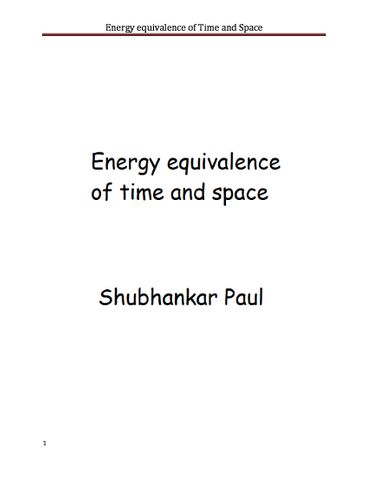 Energy equivalence of time and space