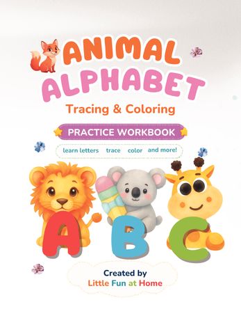 Animal Alphabet Tracing Workbook for Preschoolers: ABC Letter Tracing and Coloring Book