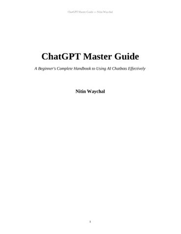 CHATGPT MASTER GUIDE