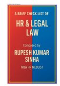 A Brief Checklist of HR & Legal applicabilities related to HRM