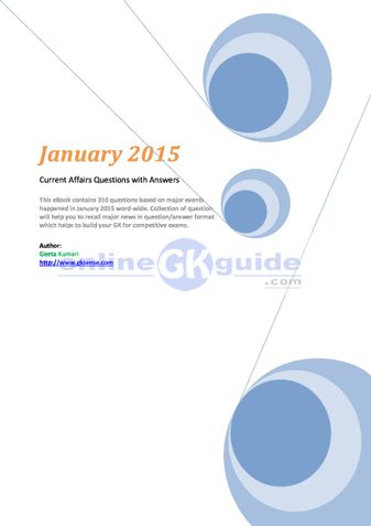 GKSENSE January 2015 Current Affairs