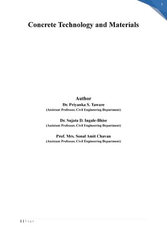 Concrete technology and materials