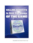 Selling Benefits Is Still The Name Of The Game
