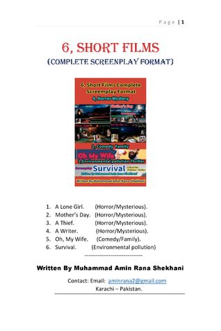 6, Short Films (Complete Screenplay Format)