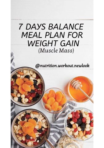 7 days balance diet meal plan for weight gain(Muscle Mass)