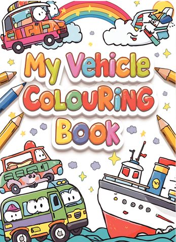 Vehicle Coloring Book for Kids | Cars, Trucks, Trains, Planes & More