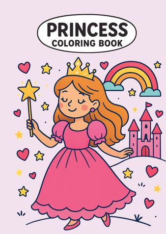 Whimsical Princess Coloring Book for Kids