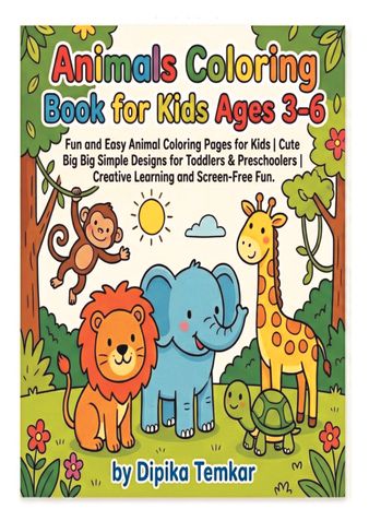 Animals Coloring book for Kids ages of 3 to 6