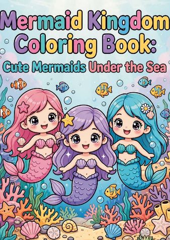 Cute Mermaid Coloring Book: Adorable Kawaii Mermaids Under The Sea