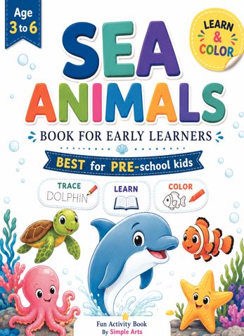 Sea Animals : Trace , Learn & Color for Early Learners