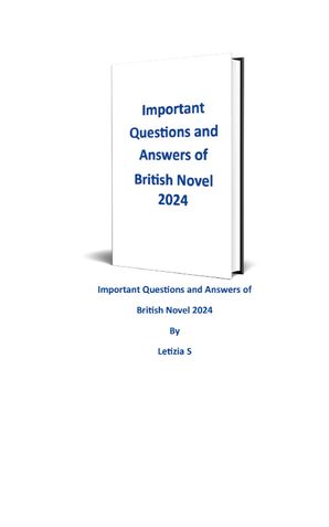 Important Questions and Answers of  British Novel 2024 MEG 3