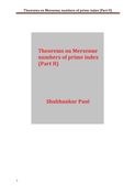 Theorems on Mersenne numbers of prime index (Part II)