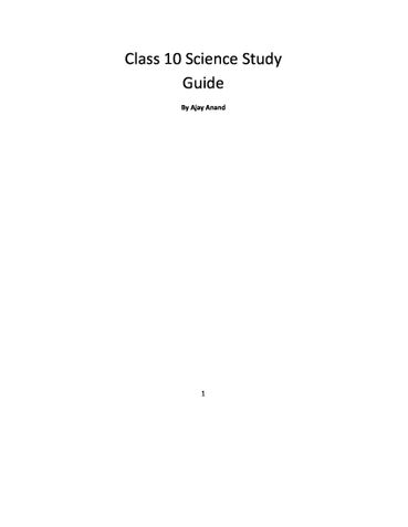10 Science Study Guide