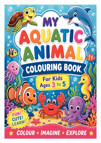 Aquatic Animals Coloring Book for Kids Ages 3–5