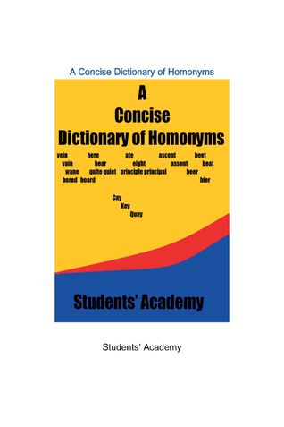 A Concise Dictionary of Homonyms