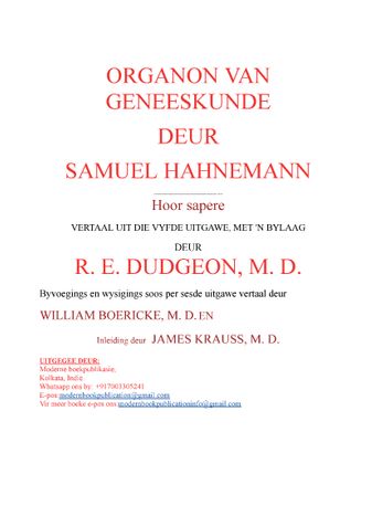 ORGANON OF MEDICINE BY SAMUEL HAHNEMANN