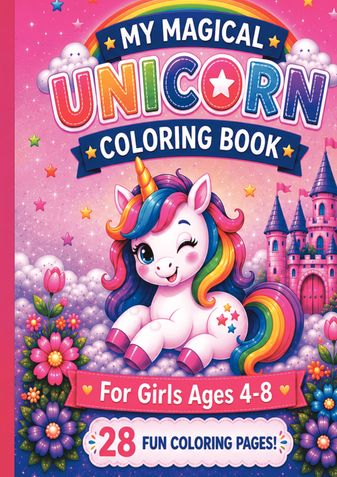 Magical Unicorn Coloring Book for Kids Ages 4-8 | Cute Unicorns, Rainbows, Castles, Positive Quotes & Fun Coloring Pages