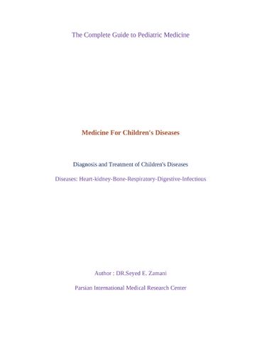 Medicine For Children's Diseases