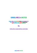 IGNOU MEG-4 NOTES FOR TERM END EXAMINATION WITH ANALYSIS OF LAST YEARS QUESTIONS AND SUGGESTIONS WITH ANSWERS